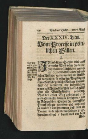 Der XXXIV. Titul. Vom Processe in peinlichen Fällen.