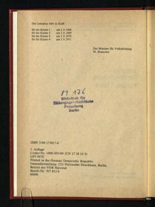 Der Lehrplan tritt ...