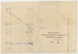 Thiersch, Friedrich von; München; Palais Bernheimer - Eisenverspannung Turm u. Dachbalken Turm (Grundrisse)