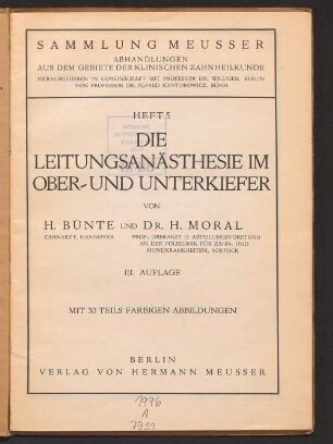 Die Leitungsanästhesie im Ober- und Unterkiefer