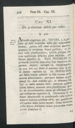Cap. XI. De probatione delicti per testes