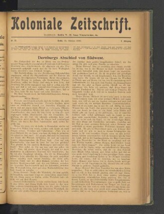 Nr. 23. Berlin, 15. Oktober. 1908. 9. Jahrgang.