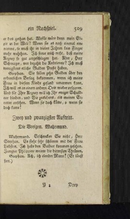 Zwey und zwanzigster Auftritt.