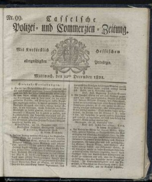 Nr. 99, Mittwoch den 12ten December. 1821