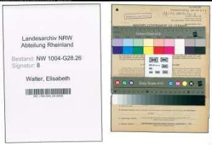 Entnazifizierung Elisabeth Walter , geb. 06.11.1903 (Postassistentin)
