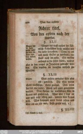 Achter titel. Von den opfern nach der sündflut.