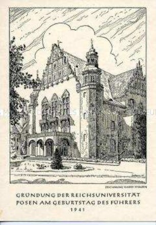 Postkarte zur Gründung der Universität Posen