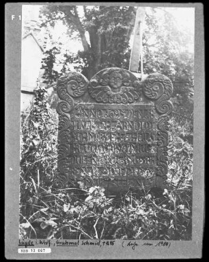 Grabstein von Schmid, verstorben 1695