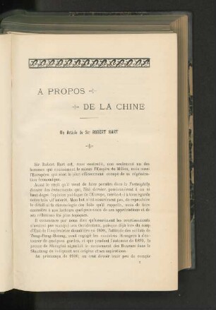 A Propos De La Chine.