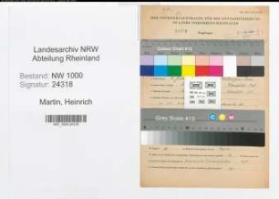 Entnazifizierung Heinrich Martin, geb. 19.07.1901 (Angestellter)