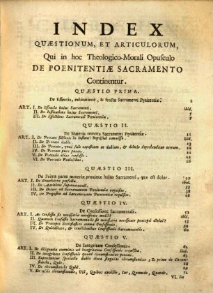 Cursus theologico-moralis, 2,2=6. De Sacramento Poenitentiae