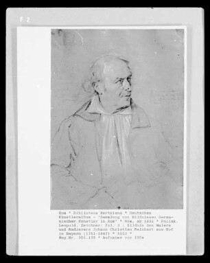 Deutsches Künstleralbum: Sammlung von Bildnissen Germanischer Künstler in Rom — fol. 3: Bildnis des Malers und Radierers Johann Christian Reinhart aus Hof in Bayern (1761-1847)