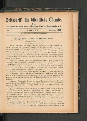Heft 1. 15. Januar 1918
