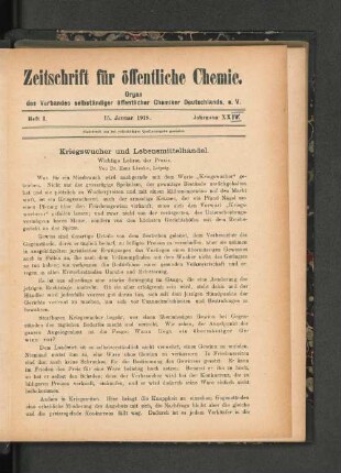 Heft 1. 15. Januar 1918