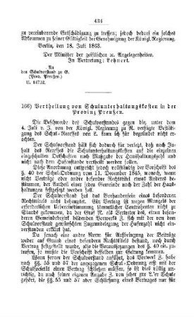 Vertheilung von Schulunterhaltungskosten in der Provinz Preußen : [V. Elementarschulwesen]