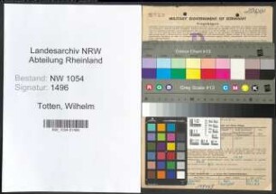 Entnazifizierung Wilhelm Totten , geb. 24.07.1890 (Stellwerksmeister)