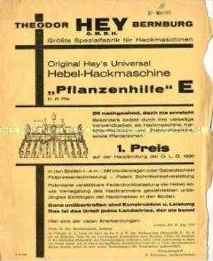 Hebel-Hackmaschine "Pflanzenhilfe"