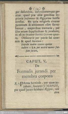 Caput. V. De Formulis jurandi per membra corporis