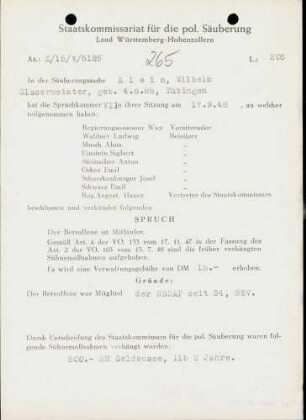 Klein, Wilhelm