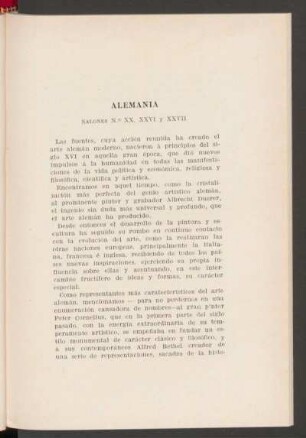 Alemania : Salones N.° XX, XXVI y XXVII