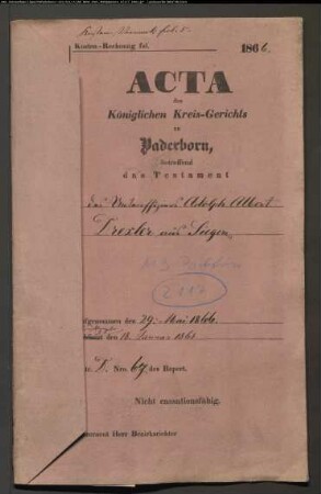 Erblasser: Dresler oder Dressler, Adolph Albert: