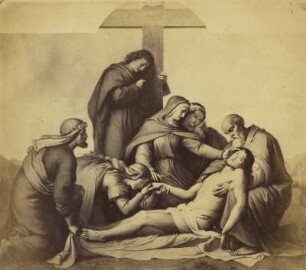 Reproduktion eines Stichs: Kreuzabnahme Christi