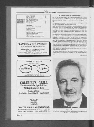 In memorariam Günther Glatz