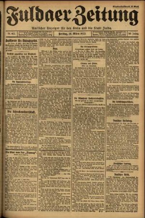 Ausgabe vom Freitag, den 16. März 1923.