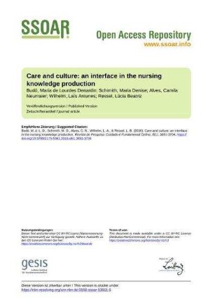 Care and culture: an interface in the nursing knowledge production