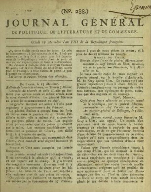 Journal général de politique, de littérature et de commerce. 1793-1802
