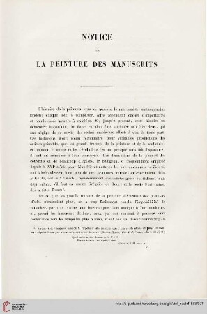 Notice sur la peinture des manscrits