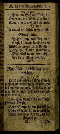 Ranscha modlitwa na nedzelu.