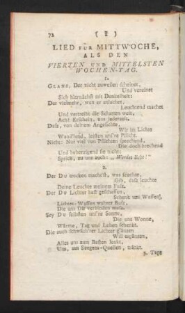 Lied Für Mittwoche, Als Den Vierten und Mittelsten Wochen-Tag.