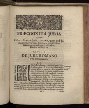 Caput I. De Jure Romano ante Justinianum – Caput IX. De Modo Allegandi Jura