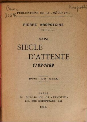 Un Siècle d'attente