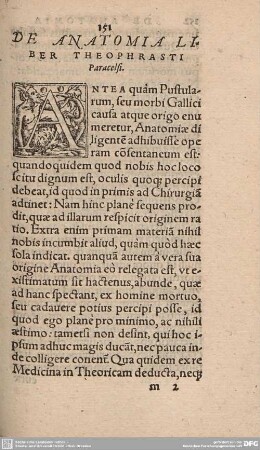 De Anatomia Liber Theophrasti paracelsi.
