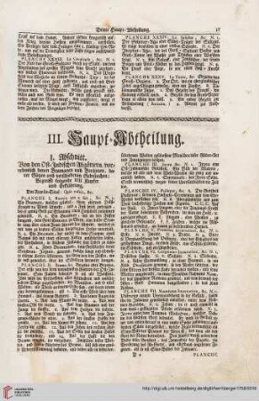 III. Haupt-Abtheilung