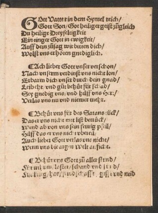 GOtt Vatter im Hymel reich/ || Gott Son/ Got heiliger geist zugleich ||
