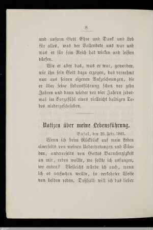 Notizen über meine Lebensführung