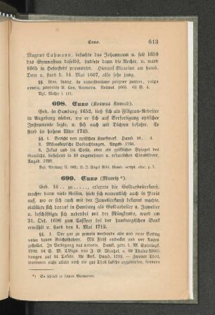 699. Cuno (Mauritz *).