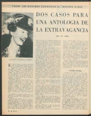 Dos casos para una antologia de la extravagancia