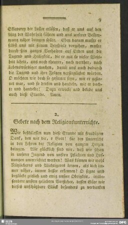 2. Gebete nach dem Religionsunterrichte