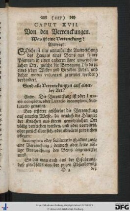 Caput XVII. Von den Verrenckungen.