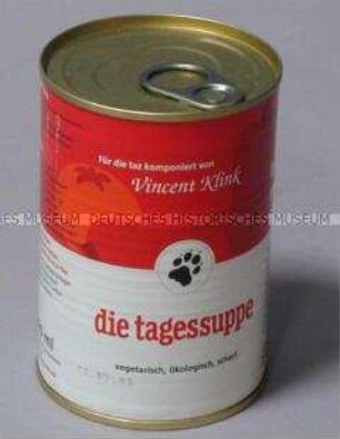 Werbegeschenk der TAZ zur Veranstaltung "Vincent Klink kocht" - Büchsensuppe