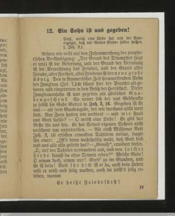 12. Ein Sohn ist uns gegeben!