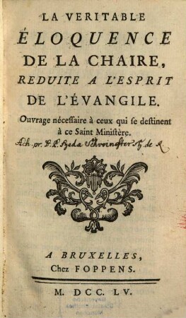 La veritable Eloquence de la chaire