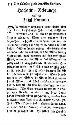Hochzeit-Gebräuche auf der Insul Formosa.