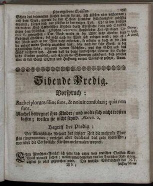 Sibende Predig – Letzte, und Schluß-Predig