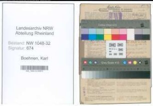Entnazifizierung Karl Boehnen , geb. 15.03.1899 (Angestellter)