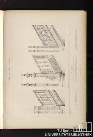 Der Innere Ausbau. Tafel 169. Berlin. Lessingstrasse 35. Treppen in den Wohnhaeusern Kurfuerstenstrasse 126. Thiergartenstrasse 3a.